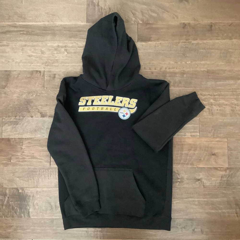 Pittsburgh Steelers NFL Team Apparel Youth Black Hoodie, Size 14/16